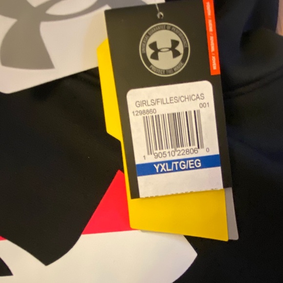NWT Under Armour black, hot pink and white - Youth XL - Picture 2 of 3